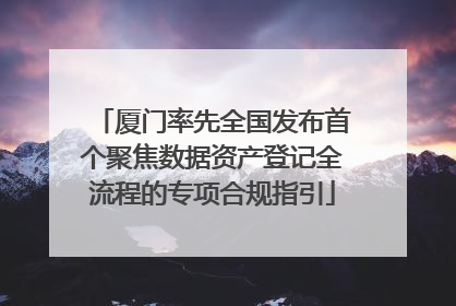 厦门率先全国发布首个聚焦数据资产登记全流程的专项合规指引