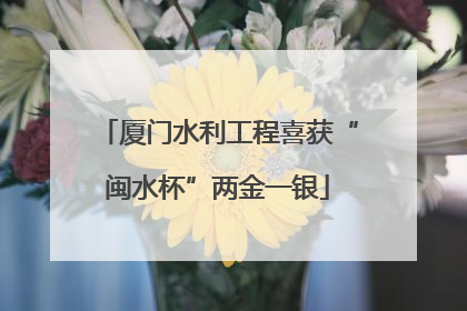 厦门水利工程喜获“闽水杯”两金一银