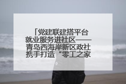 党建联建搭平台 就业服务进社区——青岛西海岸新区政社携手打造“零工之家”就业服务新阵地