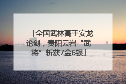 全国武林高手安龙论剑，贵阳云岩“武将”斩获7金6银