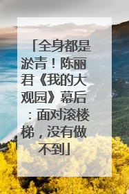 全身都是淤青！陈丽君《我的大观园》幕后：面对滚楼梯，没有做不到