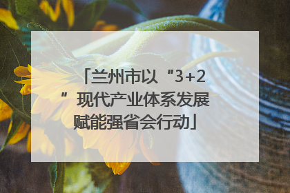 兰州市以“3+2”现代产业体系发展赋能强省会行动