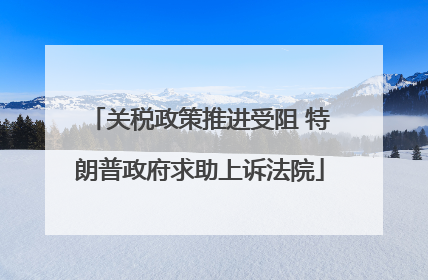 关税政策推进受阻 特朗普政府求助上诉法院