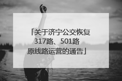 关于济宁公交恢复317路、501路原线路运营的通告