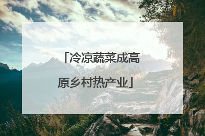 冷凉蔬菜成高原乡村热产业
