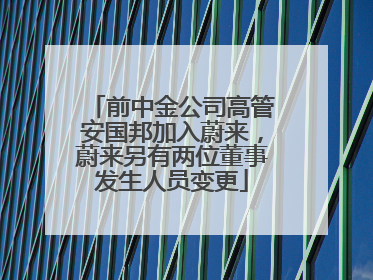 前中金公司高管安国邦加入蔚来，蔚来另有两位董事发生人员变更