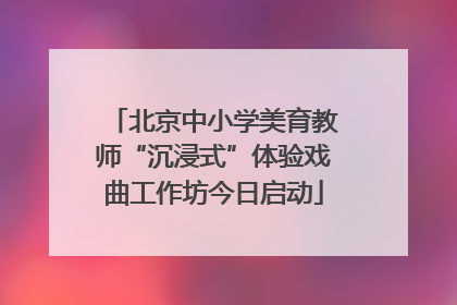 北京中小学美育教师“沉浸式”体验戏曲工作坊今日启动