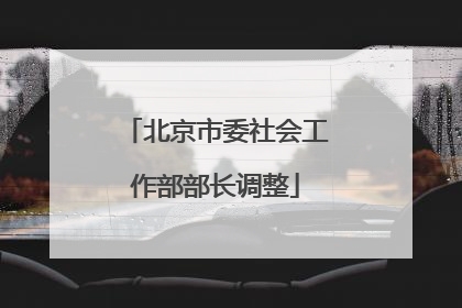 北京市委社会工作部部长调整