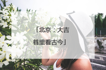 北京：大吉巷里看古今