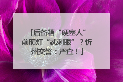 后备箱“硬塞人” 前照灯“忒刺眼”？忻州交警：严查！