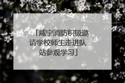 咸宁消防积极邀请学校师生走进队站参观学习