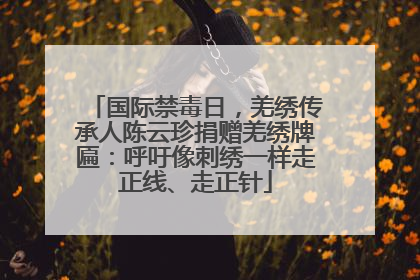 国际禁毒日，羌绣传承人陈云珍捐赠羌绣牌匾：呼吁像刺绣一样走正线、走正针