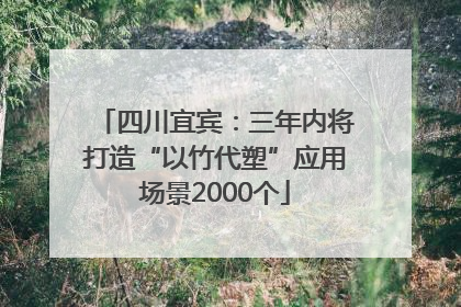 四川宜宾：三年内将打造“以竹代塑”应用场景2000个