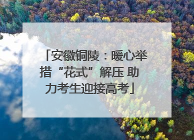 安徽铜陵：暖心举措“花式”解压 助力考生迎接高考