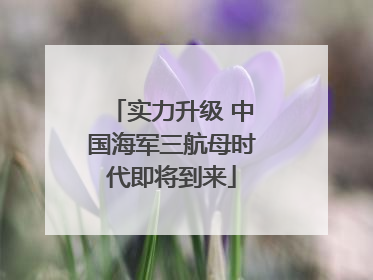 实力升级 中国海军三航母时代即将到来