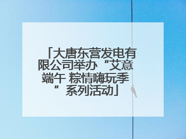 大唐东营发电有限公司举办“艾意端午 粽情嗨玩季”系列活动