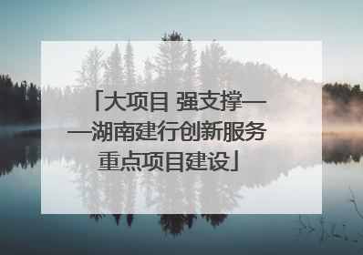 大项目 强支撑——湖南建行创新服务重点项目建设