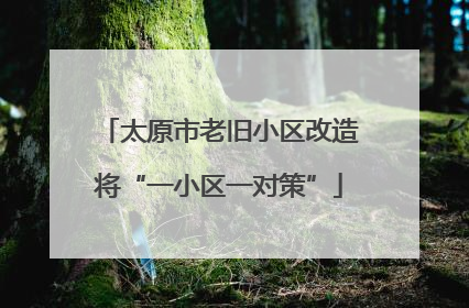 太原市老旧小区改造将“一小区一对策”