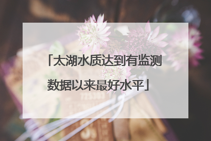太湖水质达到有监测数据以来最好水平