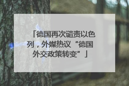 德国再次谴责以色列，外媒热议“德国外交政策转变”
