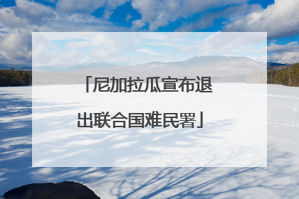 尼加拉瓜宣布退出联合国难民署