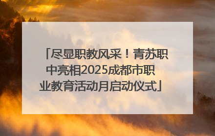 尽显职教风采！青苏职中亮相2025成都市职业教育活动月启动仪式