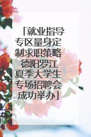 就业指导专区量身定制求职策略 德阳罗江夏季大学生专场招聘会成功举办