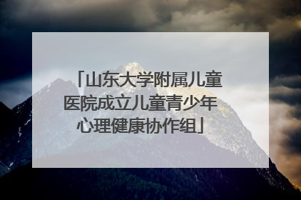山东大学附属儿童医院成立儿童青少年心理健康协作组