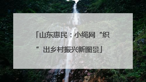 山东惠民：小绳网“织”出乡村振兴新图景