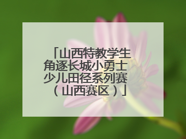 山西特教学生角逐长城小勇士少儿田径系列赛（山西赛区）