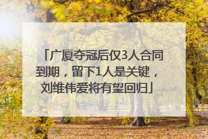 广厦夺冠后仅3人合同到期，留下1人是关键，刘维伟爱将有望回归