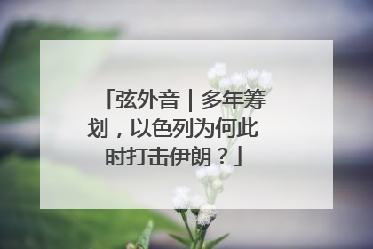 弦外音｜多年筹划，以色列为何此时打击伊朗？