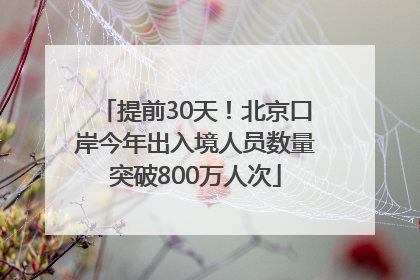 提前30天！北京口岸今年出入境人员数量突破800万人次