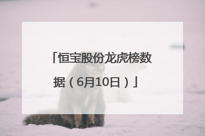 恒宝股份龙虎榜数据（6月10日）