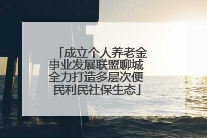 成立个人养老金事业发展联盟聊城全力打造多层次便民利民社保生态