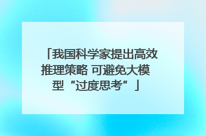 我国科学家提出高效推理策略 可避免大模型“过度思考”
