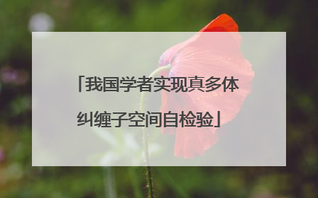 我国学者实现真多体纠缠子空间自检验