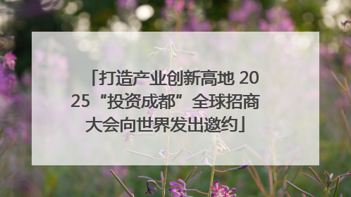 打造产业创新高地 2025“投资成都”全球招商大会向世界发出邀约