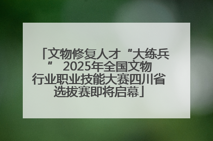 文物修复人才“大练兵” 2025年全国文物行业职业技能大赛四川省选拔赛即将启幕