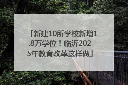 新建10所学校新增1.8万学位！临沂2025年教育改革这样做