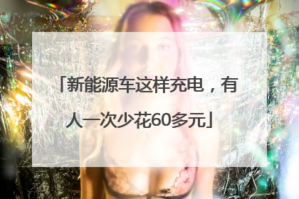新能源车这样充电，有人一次少花60多元
