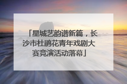 星城艺韵谱新篇，长沙市杜鹃花青年戏剧大赛竞演活动落幕
