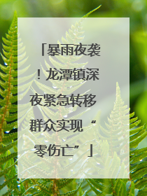 暴雨夜袭！龙潭镇深夜紧急转移群众实现“零伤亡”