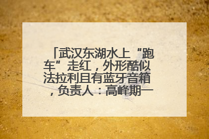 武汉东湖水上“跑车”走红，外形酷似法拉利且有蓝牙音箱，负责人：高峰期一两百人排队