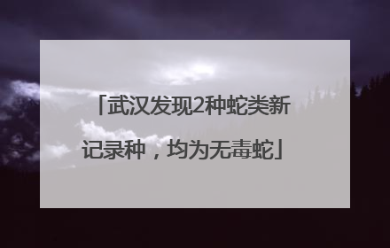 武汉发现2种蛇类新记录种，均为无毒蛇