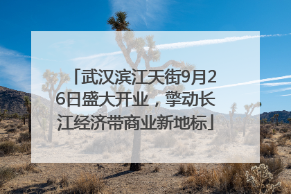 武汉滨江天街9月26日盛大开业，擎动长江经济带商业新地标