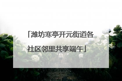 潍坊寒亭开元街道各社区邻里共享端午
