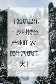 潍坊昌乐：乡村特色产业旺 农民生活更红火