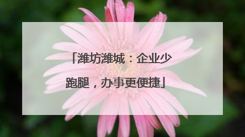 潍坊潍城：企业少跑腿，办事更便捷