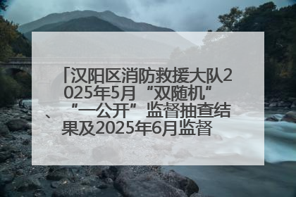 汉阳区消防救援大队2025年5月“双随机”、“一公开”监督抽查结果及2025年6月监督抽查任务公示